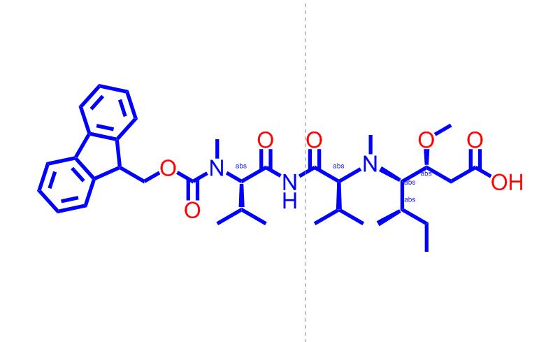 (5S,8S,11S,12R)-11-((S)-仲丁基)-1-(9H-芴-9-基)-5,9-二异丙基-12-甲氧基-4,10-二甲基3,6,8-三氧代-2-氧杂-4,7,10-三氮杂十四烷-14-酸,Fmoc-3VVD-OH