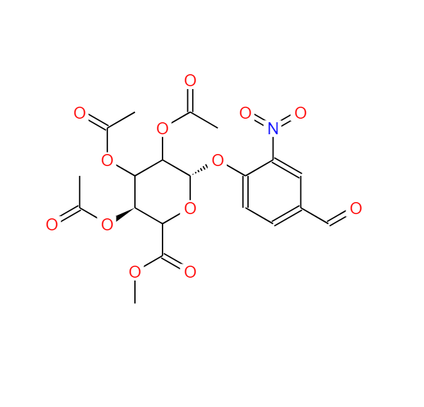 4-甲?；?2-硝基苯基β-D-吡喃葡萄糖苷酸甲酯2，3，4-三乙酸酯,4-ForMyl-2-nitrophenyl β-D-Glucopyranosiduronic Acid Methyl Ester 2,3,4-Triacetate