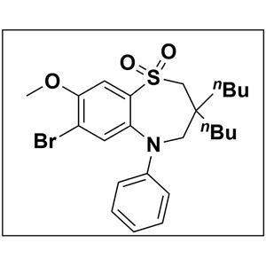 1,5-Benzothiazepine, 7-bromo-3,3-dibutyl-2,3,4,5-tetrahydro-8-methoxy-5-phenyl-, 1,1-dioxide