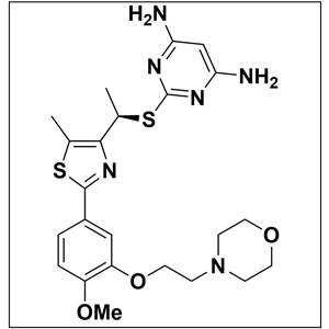 (R)-2-((1-(2-(4-methoxy-3-(2-morpholinoethoxy)phenyl)-5-methylthiazol-4-yl)ethyl)thio)pyrimidine-4,6-diamine