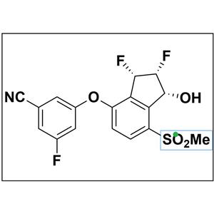 3-(((1R,2R,3S)-2,3-difluoro-1-hydroxy-7-(methylsulfonyl)-2,3-dihydro-1H-inden-4-yl)oxy)-5-fluorobenzonitrile