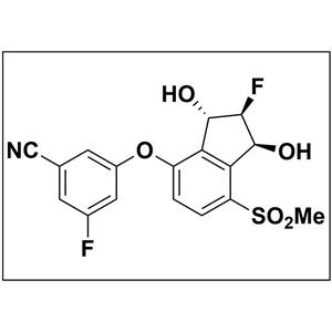 2738675-99-3  3-fluoro-5-(((1S,2R,3S)-2-fluoro-1,3-dihydroxy-7-(methylsulfonyl)-2,3-dihydro-1H-inden-4-yl)oxy)benzonitrile