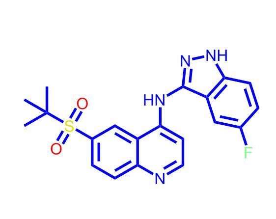 6-(叔丁基磺酰基)-N-(5-氟-1H-吲唑-3-基)喹啉-4-胺,6-(tert-Butylsulfonyl)-N-(5-fluoro-1H-indazol-3-yl)quinolin-4-amine