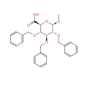 甲基-2,3,4-三-O-苄基-alpha-D-吡喃葡糖苷酸,Methyl 2,3,4-tris-O-(phenylmethyl)-beta-D-glucopyranosiduronic acid