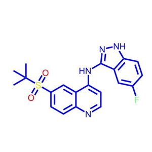 6-(叔丁基磺酰基)-N-(5-氟-1H-吲唑-3-基)喹啉-4-胺1346547-00-9