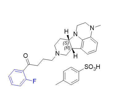 卢美哌隆杂质02,1-(2-fluorophenyl)-4-((6bR,10aS)-3-methyl-2,3,6b,9,10,10a-hexahydro-1H-pyrido[3',4':4,5]pyrrolo[1,2,3-de]quinoxalin-8(7H)-yl)butan-1-one tosylate