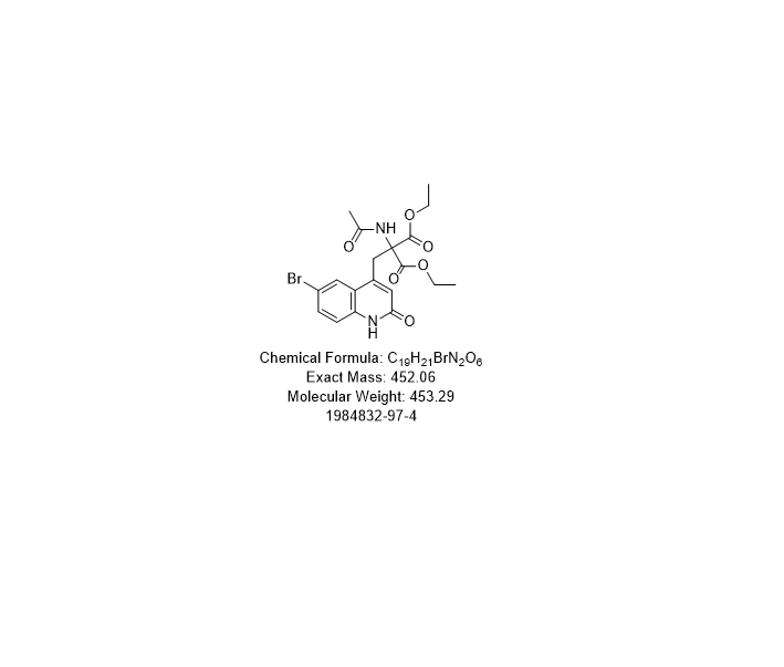 Propanedioic acid, 2-(acetylamino)-2-[(6-bromo-1,2-dihydro-2-oxo-4-quinolinyl)methyl]-, 1,3-diethyl ester