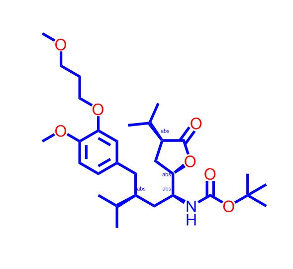 (1S,3S)-3-[[4-甲氧基-3-(3-甲氧基丙氧基)苯基]甲基]-4-甲基-1-[(2S,4S)-四氢-4-异丙基-5-氧代-2-呋喃基]戊基]-氨基甲酸叔丁酯,tert-Butyl((1S,3S)-1-((2S,4S)-4-isopropyl-5-oxotetrahydrofuran-2-yl)-3-(4-methoxy-3-(3-methoxypropoxy)benzyl)-4-methylpentyl)carbamate