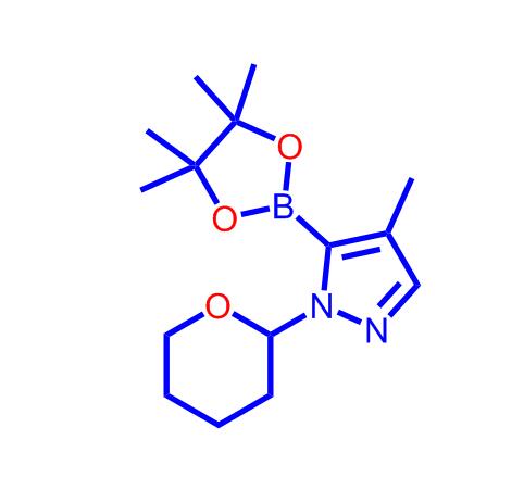 4-甲基-1-(四氢吡喃-2-基)-5-(四甲基-1,3,2-二氧硼杂环戊烷-2-基)-1H-吡唑,4-Methyl-1-(oxan-2-yl)-5-(tetramethyl-1,3,2-dioxaborolan-2-yl)-1H-pyrazole