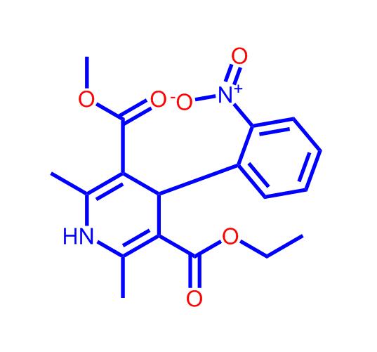2,6-二甲基-4-(2-硝基苯基)-1,4-二氢-3,5-吡啶二甲酸甲乙酯,3,5-Pyridinedicarboxylic acid,1,4-dihydro-2,6-dimethyl-4-(2-nitrophenyl)-, ethyl methyl ester
