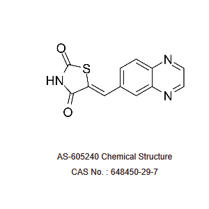 5-(6-喹喔啉亚甲基)-2,4-噻唑啉二酮,AS-605240