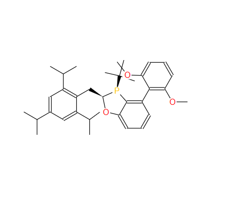 rel-(2R,3R)-3-(叔丁基)-4-(2,6-二甲氧基苯基)-2-(2,4,6-三异丙基苄基)-2,3-二氢苯并[d][1,3]氧杂磷杂环戊烯,3-(tert-butyl)-4-(2,6-dimethoxyphenyl)-2-(2,4,6-triisopropylbenzyl)-2,3-dihydrobenzo[d][1,3]oxaphosphole