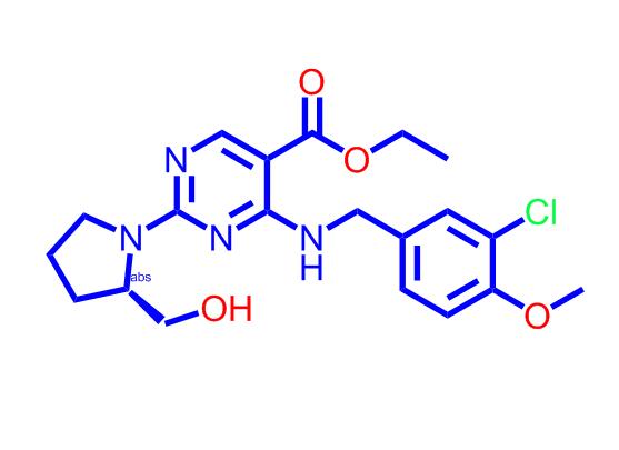 (S)-4-((3-氯-4-甲氧基苄基)氨基)-2-(2-(羟甲基)吡咯烷-1-基)嘧啶-5-甲酸乙酯,(S)-Ethyl4-((3-chloro-4-methoxybenzyl)amino)-2-(2-(hydroxymethyl)pyrrolidin-1-yl)pyrimidine-5-carboxylate