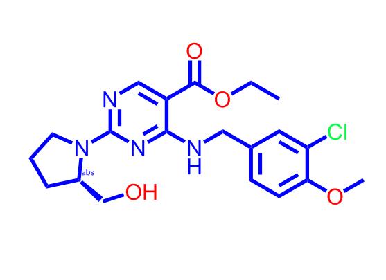 (S)-4-((3-氯-4-甲氧基芐基)氨基)-2-(2-(羥甲基)吡咯烷-1-基)嘧啶-5-甲酸乙酯,(S)-Ethyl4-((3-chloro-4-methoxybenzyl)amino)-2-(2-(hydroxymethyl)pyrrolidin-1-yl)pyrimidine-5-carboxylate