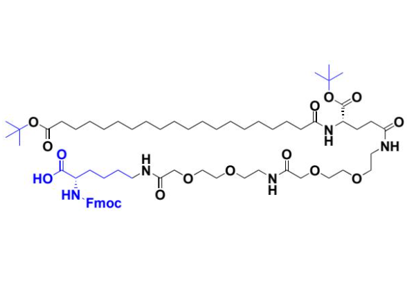 替尔泊肽侧链,Fmoc Lys[AEEA-AEEA-Y-Glu(OtBu)-C20-otBu]-OH