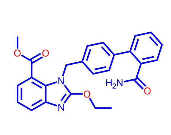 2-乙氧基-1-[[2'-(甲酰胺基)联苯-4-基]甲基]苯并咪唑-7-羧酸甲酯,methyl 1-[(2'-carbamoylbiphenyl-4-yl)methyl]-2-ethoxybenzimidazole-7-carboxylate