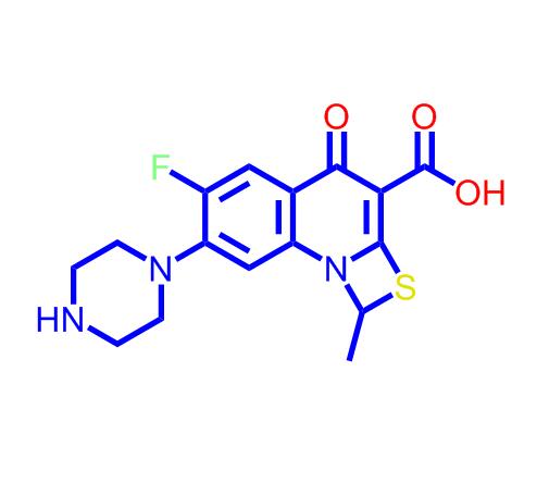 6-氟-1-甲基-4-氧代-7-(1-哌嗪基)-4H-(1,3)噻嗪(3,2a)并喹啉-3-羧酸,6-Fluoro-1-methyl-4-oxo-7-(1-piperazinyl)-4H-(1,3)thiazeto(3,2-a)quinoline-3-carboxylic acid
