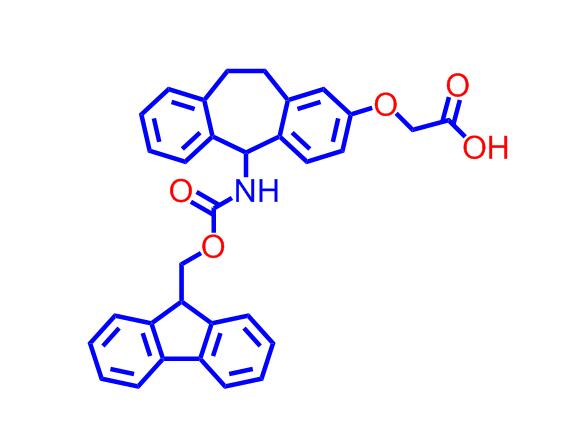 2-((5-((((9H-芴-9-基)甲氧基)羰基)氨基)-10,11-二氢-5H-二苯并[a,d][7]轮烯-2-基)氧基)醋酸,2-((5-((((9H-Fluoren-9-yl)methoxy)carbonyl)amino)-10,11-dihydro-5H-dibenzo[a,d][7]annulen-2-yl)oxy)aceticacid
