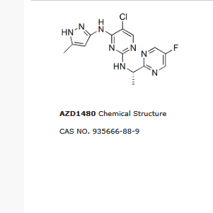 5-氯-N2-[(1S)-1-(5-氟-2-嘧啶基)乙基]-N4-(5-甲基-1H-吡唑-3-基)-2,4-嘧啶二胺,AZD1480