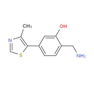 2-(氨甲基)-5-(4-甲基噻唑-5-基)苯酚,2-(AMINOMETHYL)-5-(4-METHYLTHIAZOL-5-YL)PHENOL