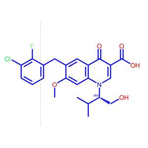(S)-6-(3-氯-2-氟苄基)-1-(1-羟基-3-甲基丁-2-基)-7-甲氧基-4-氧代-1,4-二氢喹啉-3-羧酸,(S)-6-(3-Chloro-2-fluorobenzyl)-1-(1-hydroxy-3-methylbutan-2-yl)-7-methoxy-4-oxo-1,4-dihydroquinoline-3-carboxylic acid