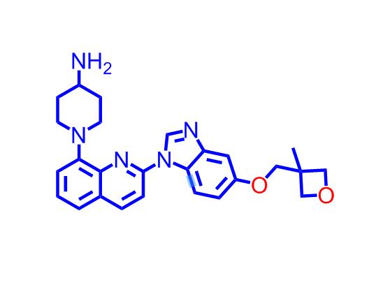 1-[2-[5-(3-甲基氧杂环丁烷-3-基甲氧基)苯并咪唑-1-基]喹啉-8-基]哌啶-4-基]胺,1-(2-(5-((3-Methyloxetan-3-yl)methoxy)-1H-benzo-[d]imidazol-1-yl)quinolin-8-yl)piperidin-4-amine