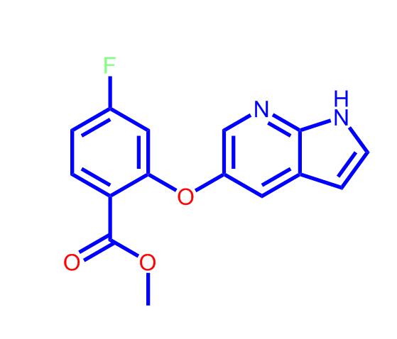 2-[(1H-吡咯并[2,3-B]吡啶-5-基)氧基]-4-氟苯甲酸甲酯,Methyl 4-fluoro-2-{1H-pyrrolo[2,3-b]pyridin-5-yloxy}benzoate
