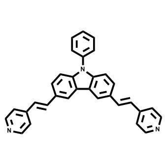 9-phenyl-3,6-bis((E)-2-(pyridin-4-yl)vinyl)-9H-carbazole,9-phenyl-3,6-bis((E)-2-(pyridin-4-yl)vinyl)-9H-carbazole