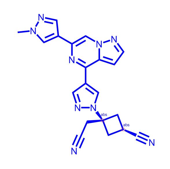 反式-3-(氰基甲基)-3-(4-(6-(1-甲基-1H-吡唑-4-基)吡唑并[1,5-a]吡嗪-4-基)-1H-吡唑-1-基)环丁烷腈,trans-3-(Cyanomethyl)-3-(4-(6-(1-methyl-1H-pyrazol-4-yl)pyrazolo[1,5-a]pyrazin-4-yl)-1H-pyrazol-1-yl)cyclobutanecarbonitrile