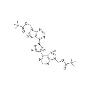 芦可替尼杂质13,((1H-pyrazole-1,4-diyl)bis(7H-pyrrolo[2,3-d]pyrimidine-4,7-diyl))bis(methylene) bis(2,2-dimethylpropanoate)