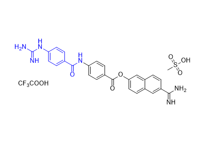 萘莫司他杂质13,6-carbamimidoylnaphthalen-2-yl 4-(4-guanidinobenzamido)benzoate 2,2,2-trifluoroacetate methanesulfonate