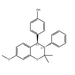 Phenol, 4-[(3R,4R)-3,4-dihydro-7-methoxy-2,2-dimethyl-3-phenyl-2H-1-benzopyran-4-yl]-, rel-