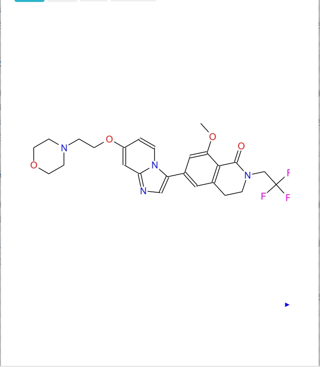3,4-二氫-8-甲氧基-6-[7-[2-（4-嗎啉基）乙氧基]咪唑并[1,2-a]吡啶-3-基]-2-（2,2,2-三氟乙基）-1（2H）-異喹啉酮,1(2H)-Isoquinolinone, 3,4-dihydro-8-methoxy-6-[7-[2-(4-morpholinyl)ethoxy]imidazo[1,2-a]pyridin-3-yl]-2-(2,2,2-trifluoroethyl)-