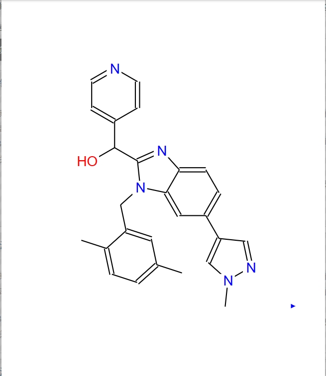 （1-（2,5-二甲基芐基）-6-（1-甲基-1H-吡唑-4-基）-1H-苯并咪唑-2-基）（吡啶-4-基）甲醇,(1-(2,5-dimethylbenzyl)-6-(1-methyl-1H-pyrazol-4-yl)-1H-benzo[d]imidazol-2-yl)(pyridin-4-yl)methanol