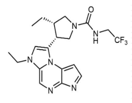 烏帕替尼15,(3s, 4R) -3-ethyl-4-(6ethyl-6h-imidazole [1,2-a ]1H-pyrrole [2,3-e ] pyrazine-8-yl)-n-(2,2,2-trifluoroethyl) pyrrolidine-1-formamide