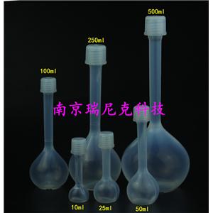 透明高纯PFA材质塑料容量瓶ICP-MS用100ml聚四氟乙烯定容瓶