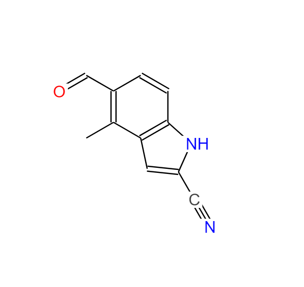 5-甲?；?4-甲基-1H-吲哚-2-甲腈,5-formyl-4-methyl-1H-indole-2-carbonitrile