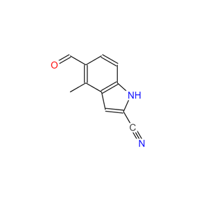 5-醛基-4-甲基吲哚-2-腈,5-formyl-4-methyl-1H-indole-2-carbonitrile