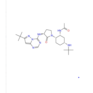 N-（（1R，2S，5R）-5-（叔丁基氨基）-2-（（S）-3-（7-叔丁基吡唑并[1,5-a][1,3,5]三嗪-4-基氨基）-2-氧代吡咯烷-1-基）环己基）乙酰胺,N-((1R,2S,5R)-5-(tert-butylamino)-2-((S)-3-(7-tert-butylpyrazolo[1,5-a][1,3,5]triazin-4-ylamino)-2-oxopyrrolidin-1-yl)cyclohexyl)acetamide