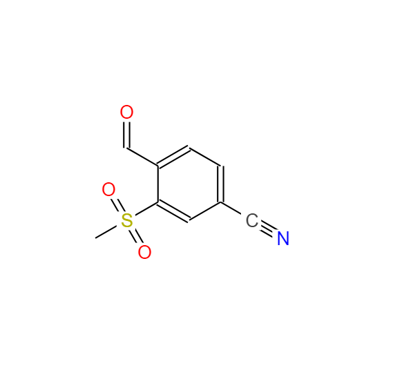 2-甲砜基-4-氰基苯甲醛,Benzonitrile, 4-formyl-3-(methylsulfonyl)-