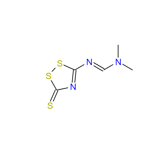 N,N-二甲基-N'-(3-硫代-3H-1,2,4-二噻唑-5-基)甲脒,5-((dimethylamino-methylidene)amino)-3H-1,2,4,dithiazole-3-thione