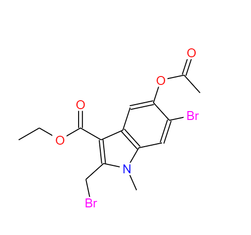 5-乙酰氧基-6-溴-2-溴甲基-1-甲基吲哚-3-甲酸乙酯,ETHYL5-ACETOXY-6-BROMO-2-(BROMOMETHYL)-1-METHYLINDOLE-3-.