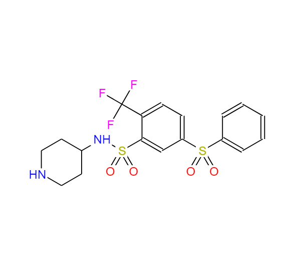 5-(苯磺酰基)-N-(哌啶-4-基)-2-(三氟甲基)苯磺酰胺,BenzenesulfonaMide, 5-(phenylsulfonyl)-N-4-piperidinyl-2-(trifluoroMethyl)-