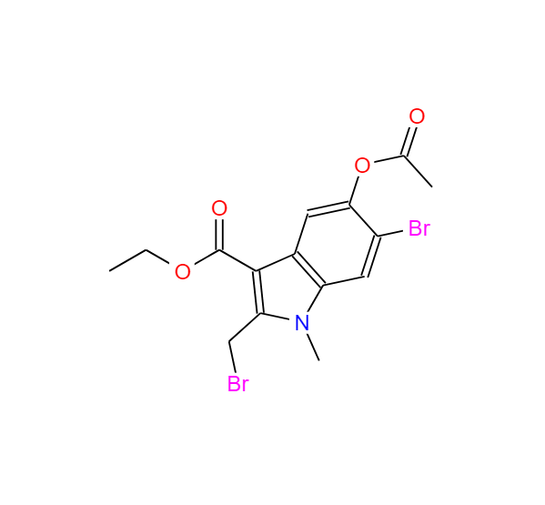 6-溴吲哚-3-甲酸,ETHYL5-ACETOXY-6-BROMO-2-(BROMOMETHYL)-1-METHYLINDOLE-3-.