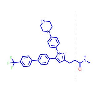 N-甲基-3-(1-(4-(哌嗪-1-基)苯基)-5-(4'-(三氟甲基)-[1,1'-联苯]-4-基)-1H-吡唑- 3-基)丙酰胺1333146-24-9