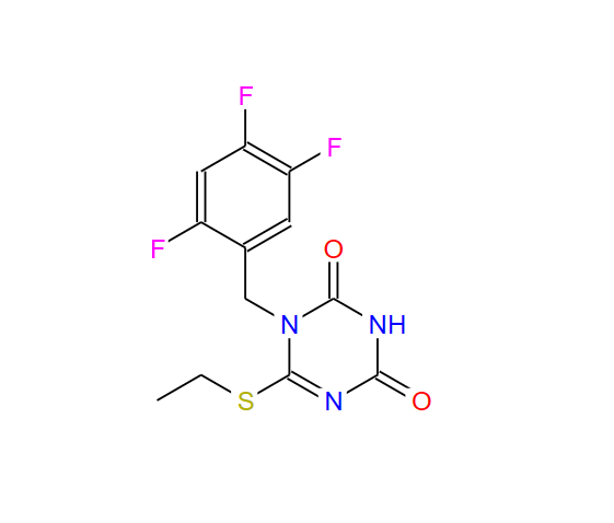 6-(乙硫基)-1-(245-三氟苄基)-13,5-三嗪-2,4(1H,3H)-二酮,1,3,5-Triazine-2,4(1H,3H)-dione, 6-(ethylthio)-1-[(2,4,5-trifluorophenyl)methyl]-