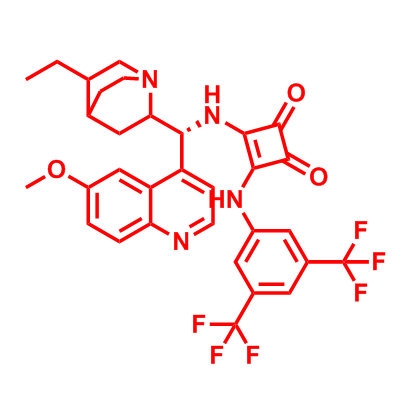 3-[[3,5-双(三氟甲基)苯基]氨基]-4-[[(9R)-10,11-二氢-6'-甲氧基奎宁-9-基]氨基]-3-环丁-1,2-二酮,3-((3,5-Bis(trifluoromethyl)phenyl)amino)-4-(((1R)-(5-ethylquinuclidin-2-yl)(6-methoxyquinolin-4-yl)methyl)amino)cyclobut-3-ene-1,2-dione