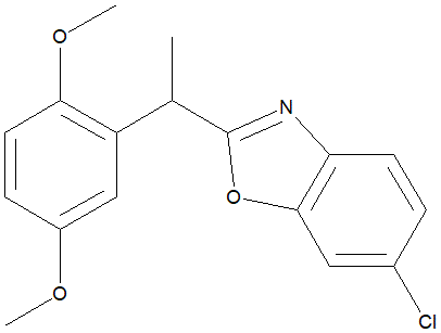 6-chloro-2-(1-(2,5-dimethoxyphenyl)ethyl)benzo[d]oxazole,6-chloro-2-(1-(2,5-dimethoxyphenyl)ethyl)benzo[d]oxazole