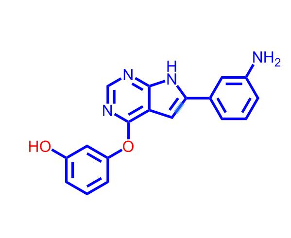 3-((6-(3-氨基苯基)-7H-吡咯并[2,3-d]嘧啶-4-基)氧基)苯酚,3-((6-(3-Aminophenyl)-7H-pyrrolo[2,3-d]pyrimidin-4-yl)oxy)phenol