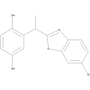 2-(1-(6-chlorobenzo[d]oxazol-2-yl)ethyl)benzene-1,4-diol,2-(1-(6-chlorobenzo[d]oxazol-2-yl)ethyl)benzene-1,4-diol